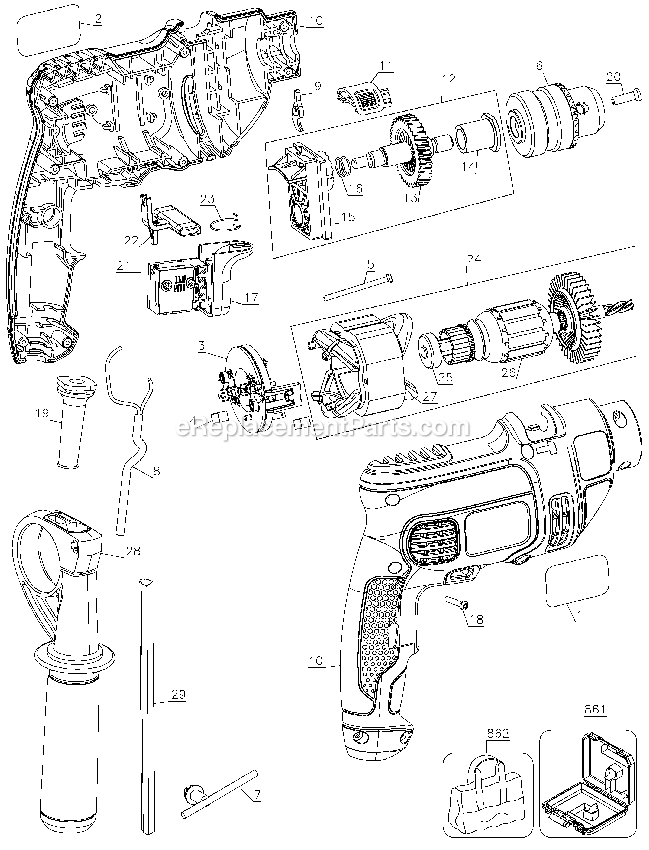 Black and Decker TM550-BR (Type 2) 1/2 Hammer Drill Power Tool Page A Diagram